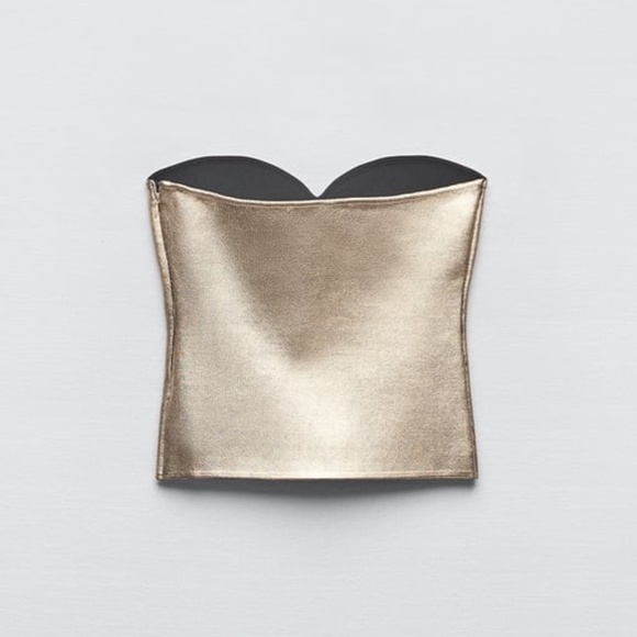 Zara KNIT BUSTIER TOP NWOT - Picture 2 of 4